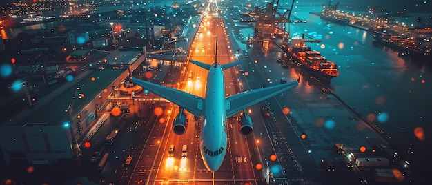 繁忙的航空货运站