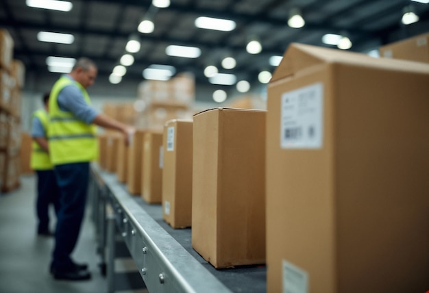 正在分拣的航空货物